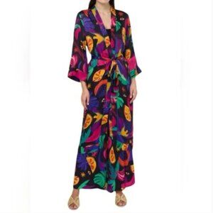 Farm Rio Kimono Wrap Belted Robe Dress Kimono size S